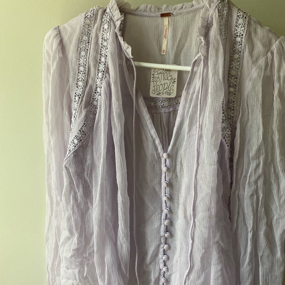 Lilac Sheer Free People Blouse